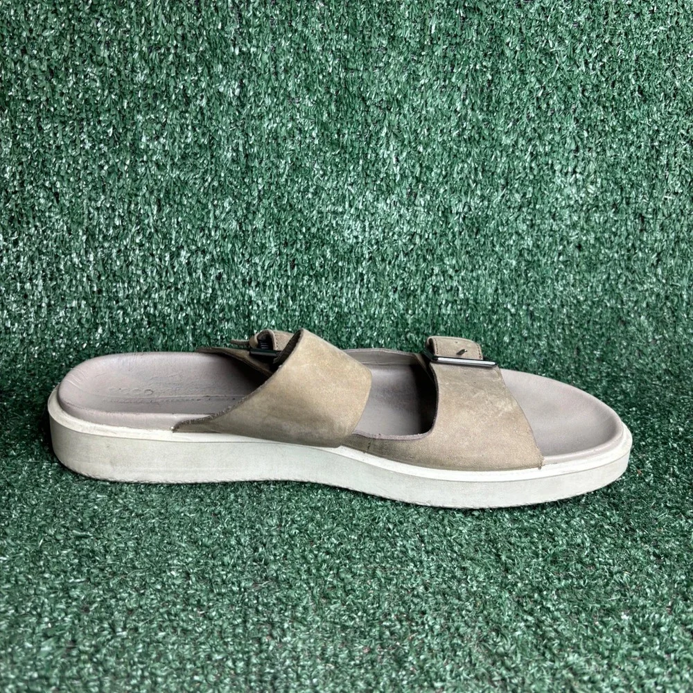 ECCO Flowt Luxe Buckle Corksphere Double Strap Comfort Slide Sandal Taupe Men 13